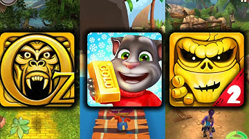 Temple Run Oz Vs Talking Tom Gold Run Vs Zombie Run 2   Monster Runner Game