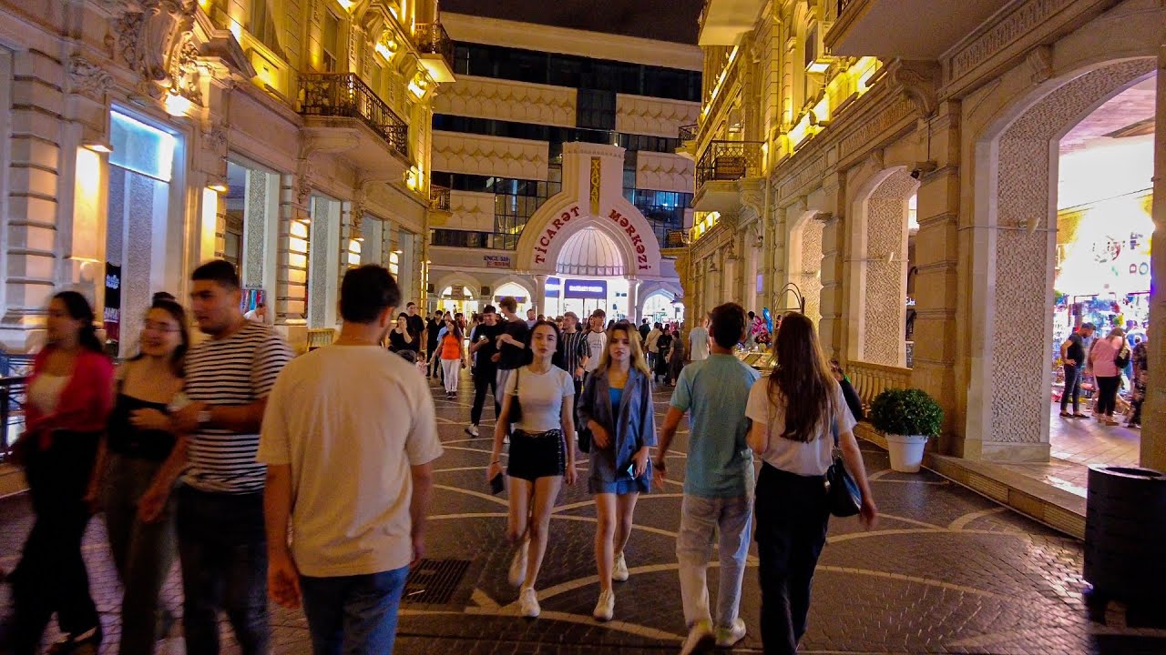 Baku Azerbaijan Tarqovu Summer Night Walk in 4k!