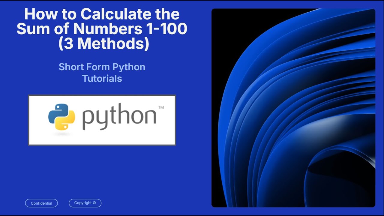 How to Find the Sum of Numbers 1 to 100 in Python | 3 Easy Methods (in ...