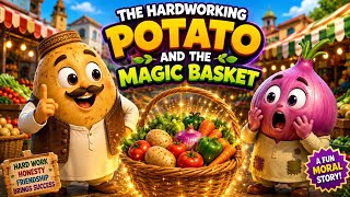 The Hardworking Potato and the Magic Basket 🥔✨ | Kids Moral Story | English Story