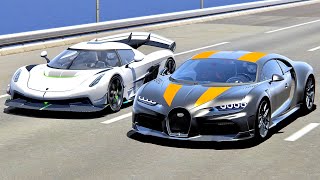 Bugatti Chiron Super Sport 300+ vs Koenigsegg Jesko  Drag Race 20KM