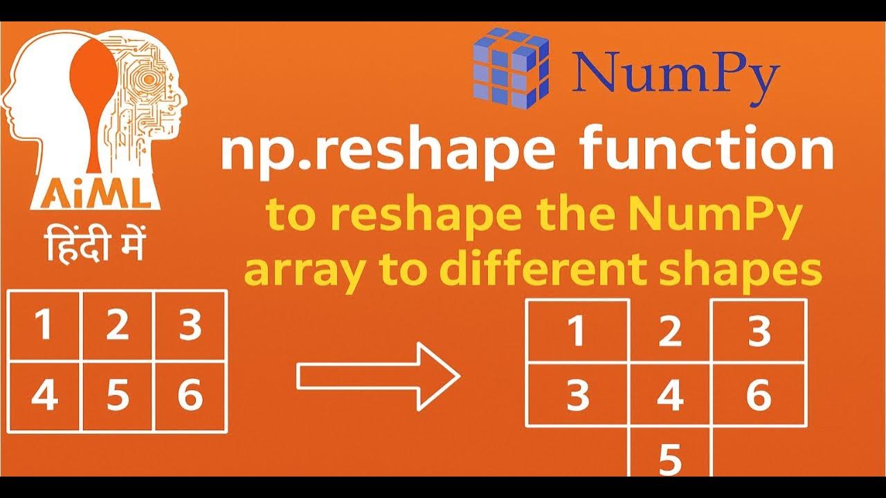 NumPy Lec 40 - np.reshape function to reshape the NumPy array to ...