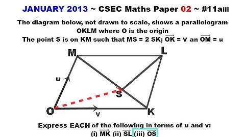 Paper2-CSEC-MATHS#84 ~ Vectors ~ January 2013 Number 11aiii
