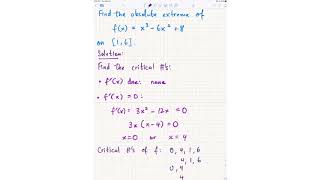 Math 135 Section 4.1 (Extreme Values)... Example #1