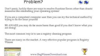 Fix Runtime Error 424  - Video