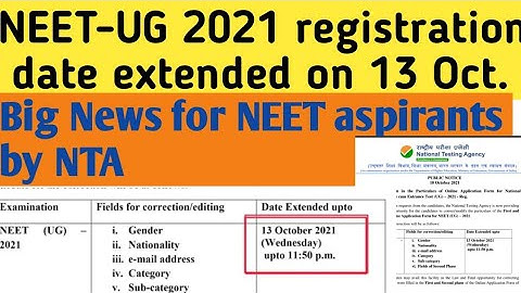 #Neet phase 2 registration date extended on 13 October #neet #neet2021 #neet # Big Update #nta