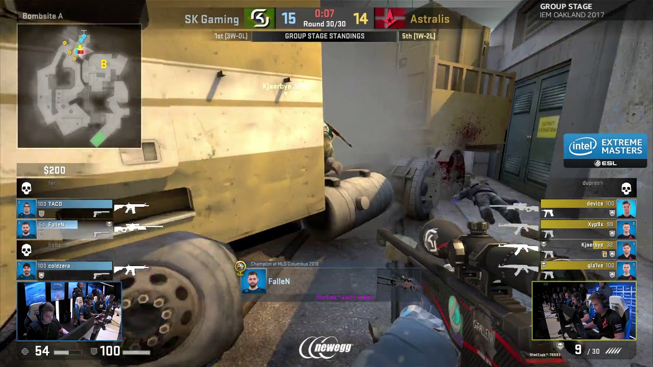 SK Gaming vs Astralis Last Second Clutch to Force OT (Overpass IEM Oakland 2017 Group)