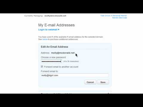 Configuring mail forwarding using the main Hover Website