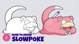 How to draw Slowpoke (Pokemon)? Step by step drawing tutorial for kids | Easy and simple drawing