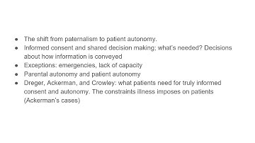 Autonomy and informed consent
