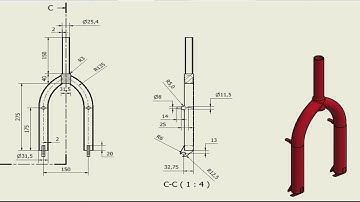 Auto desk inventor Tutorial  :Design of Bicycle Fork  (BMX Fork)