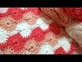 フラワークロッシェの編み方(かぎ針編み) * How To Crochet * Catherine Wheel Stitch * )おくるみやブランケットに (Swaddle/blanket)