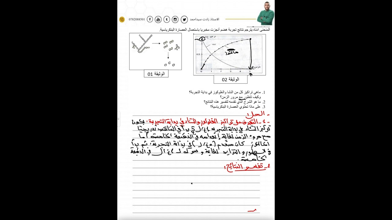 تمرين جيد حول الانزيمات