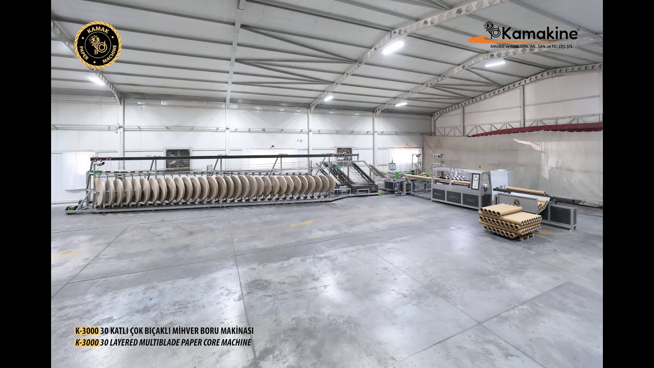 K 3000 30 KATLI ÇOK BIÇAKLI KAĞIT BORU MAKİNESİ / K-3000 30 LAYER MULTI-BLADE PAPER TUBE MACHINE