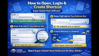 How to Open, Login & Create Shortcut for Super Global Host Software | Step-by-Step Guide screenshot 3