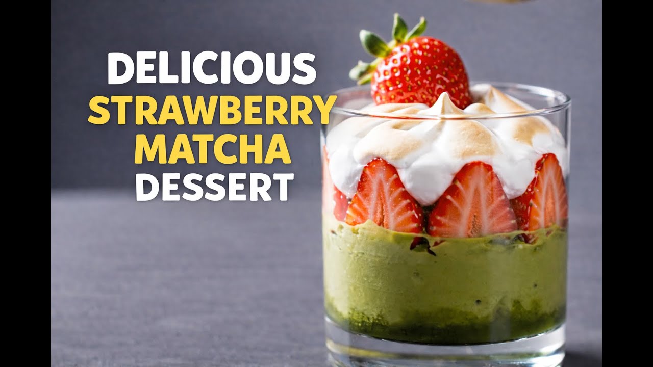 Delicious Strawberry Matcha Dessert