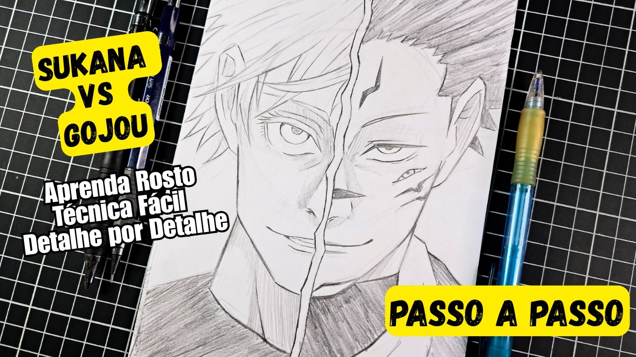 Como Desenhar Gojo vs Sukuna (O Desenho MAIS FÁCIL de Jujutsu Kaisen)
