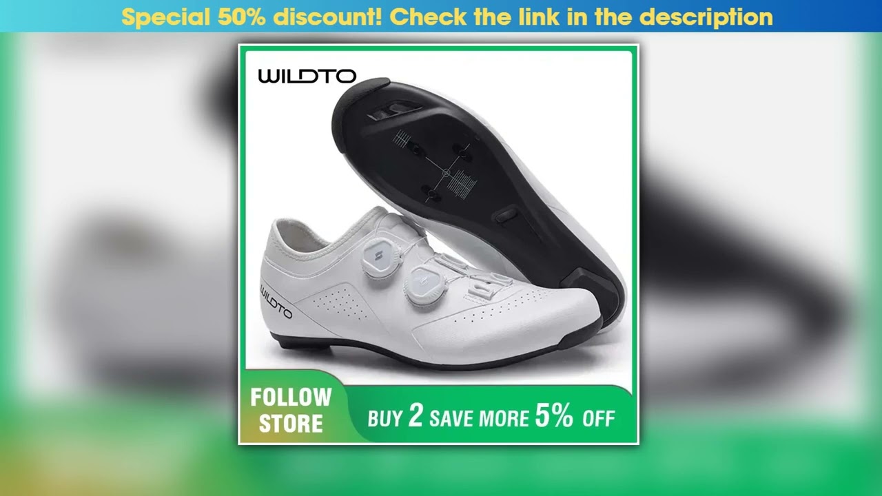 WILDTO Cycling Shoes Mens Road Bike Shoes Flat Speed New Hardness9 Glass Fiber Professional