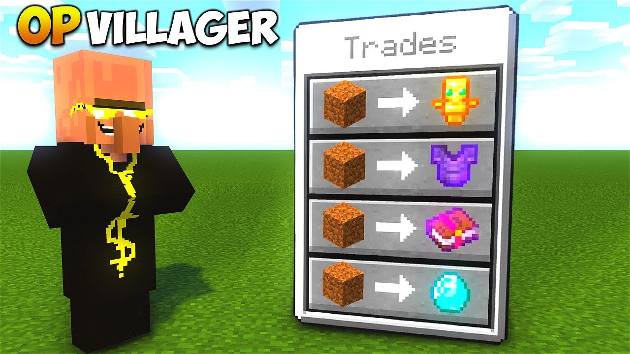 Minecraft, But Villagers Trade OP ITEMS... YouTube