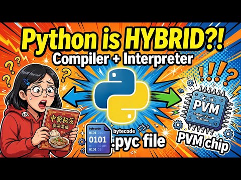 Python is HYBRID? Compiler + Interpreter Explained with Real Example | Bytecode & PVM