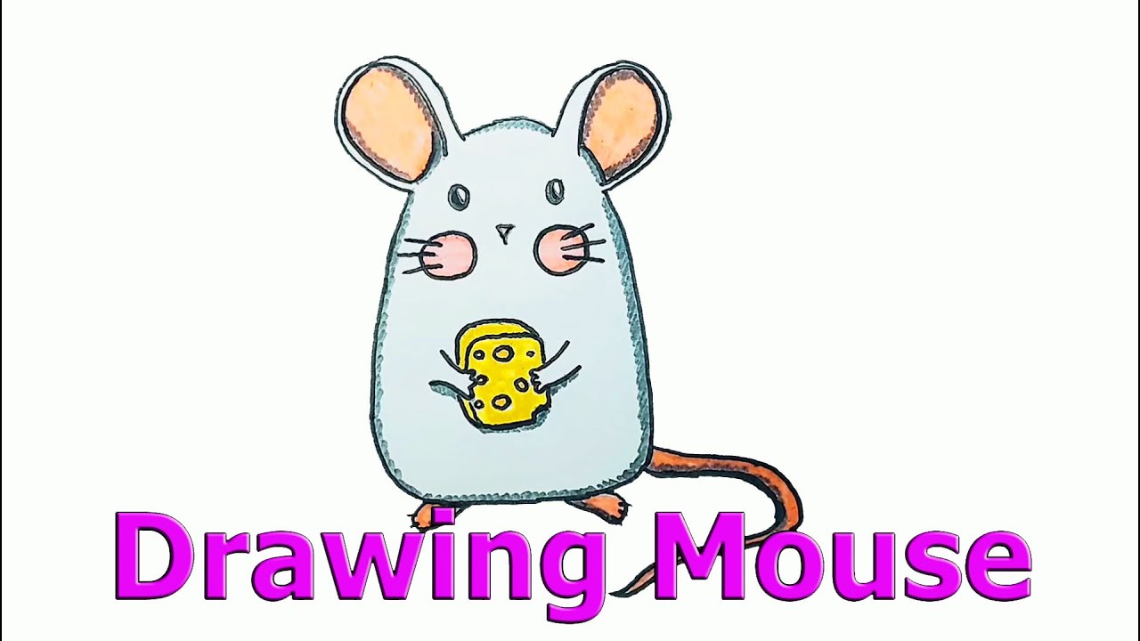 How to draw a mouse💛 Cute mouse drawing easy step by step - YouTube
