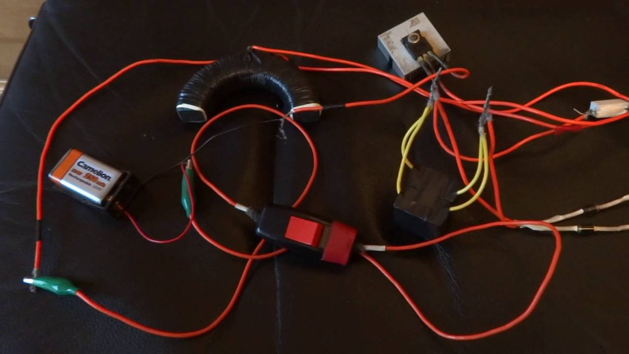 Зарядка конденсатора,разностью потенциалов бифилярной катушки - YouTube