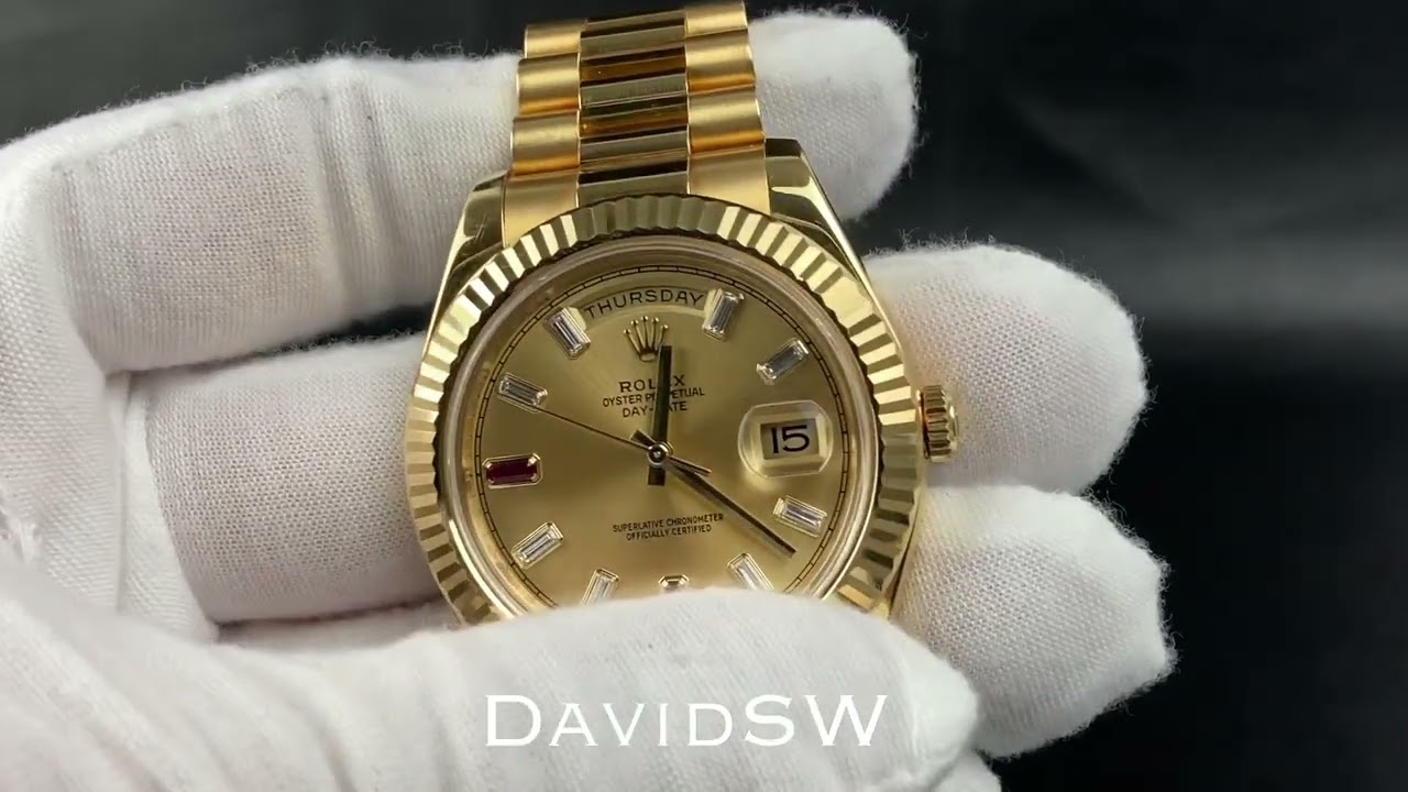 Rolex 218238 Day Date II 18K Yellow Gold with Champagne Diamond