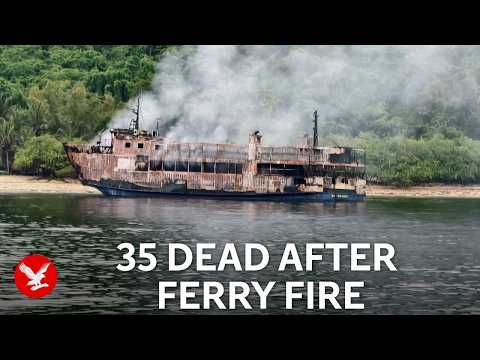 Philippines ferry fire death toll rises to 35 as search continues for missing