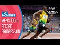 All Men's 100m Olympic Records! | Top Moments