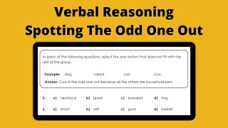 11 Plus Verbal Reasoning Odd One Out