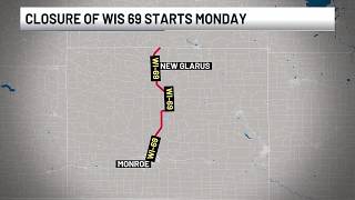 Closure of WIS 69 from New Glarus to Monroe starts Monday