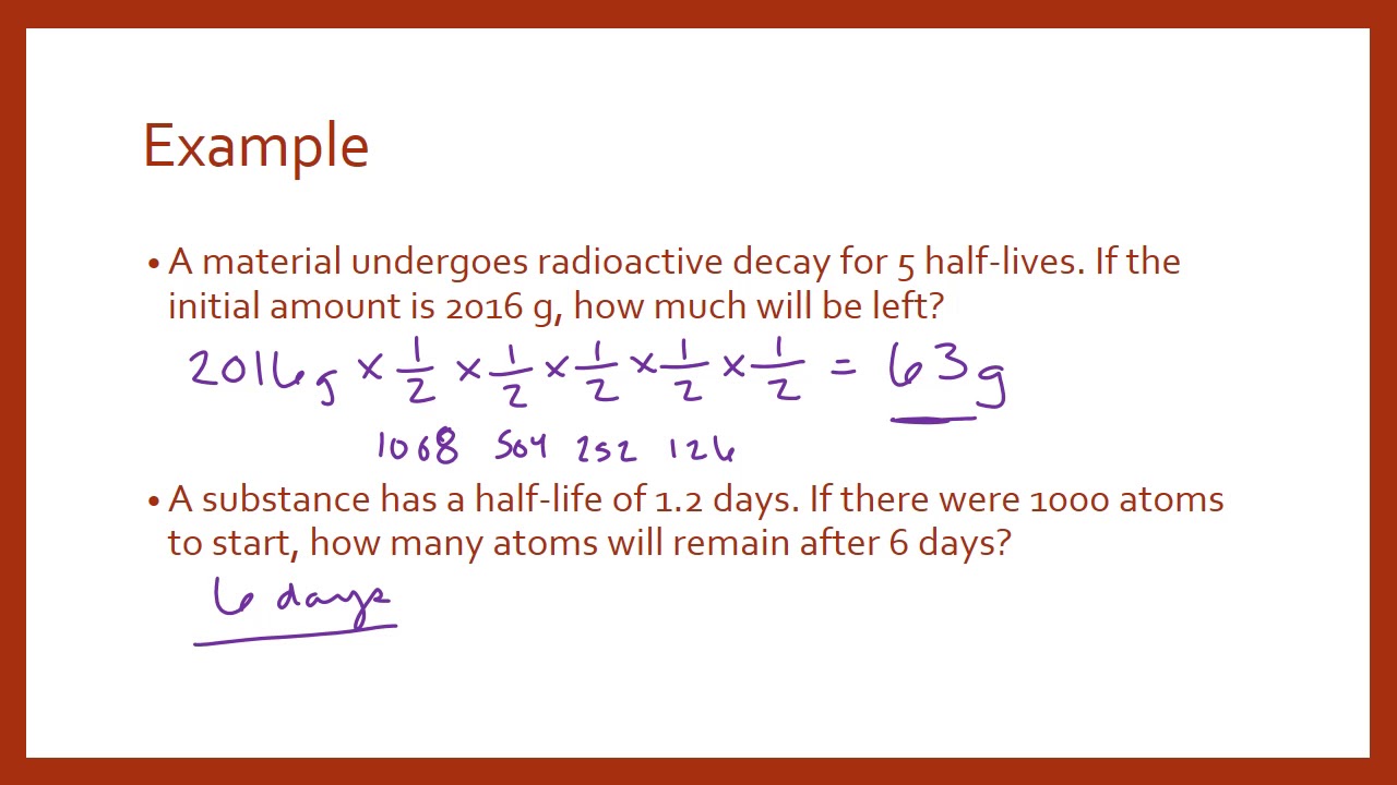 Half Life Calculations - YouTube