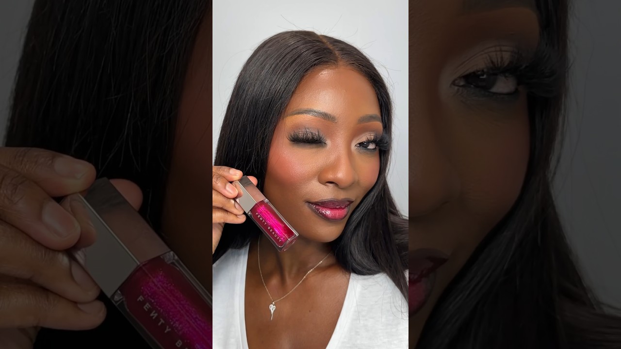 Fenty fuschia flex has to be the Perfect lipgloss for dark skin 👄💕🌸 