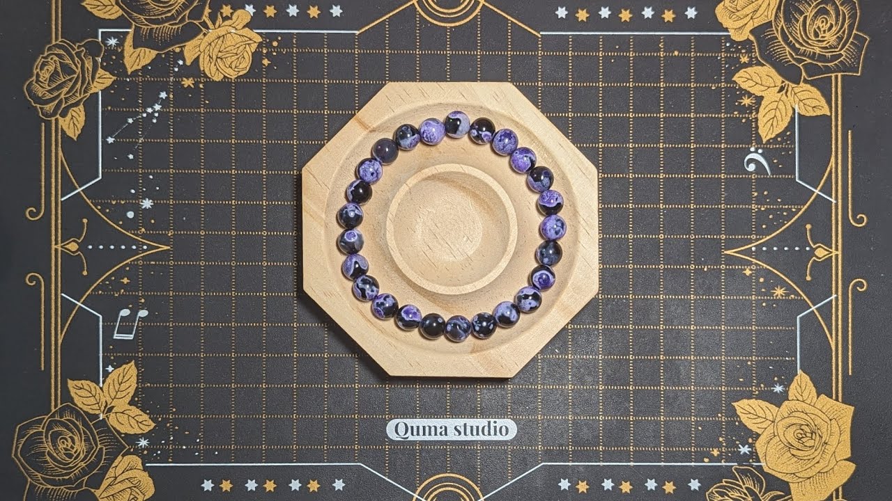 Captain Makes Clasp Free Purple Fire Dragon Agate Bracelet