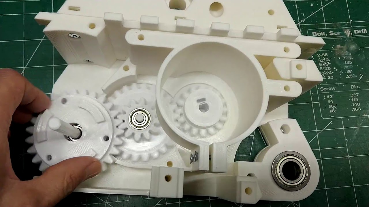 The gears in MrBaddeley MK3 printed foot