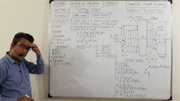 Cotter joint Lecture 4 | Design of Machine Elements DOME | Paper Solution GTU Diploma Engineer Hindi