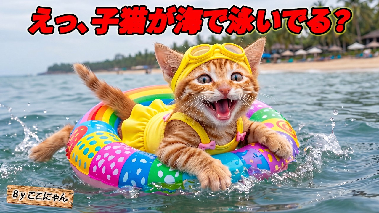 Big Turnaround] Kokonyan almost drowned in the ocean… but after