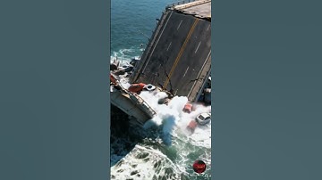 Earthquake: bridge breaking and destroying cars #bridgecollapse #disaster #destruction