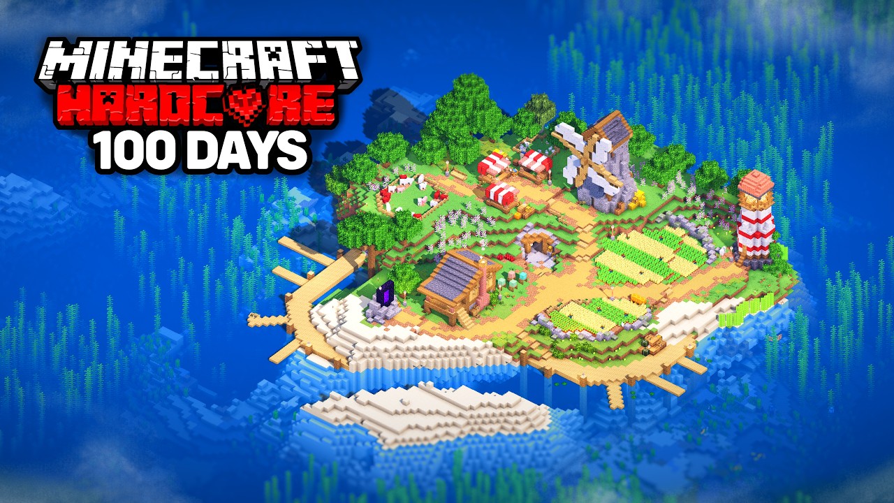I Survived 100 Days on a Deserted Island in Minecraft Hardcore - YouTube