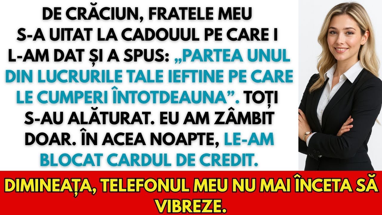 „De Crăciun, fratele meu a râs de cadoul meu: «Iar ai cumpărat ceva ieftin.» Așa că eu…”