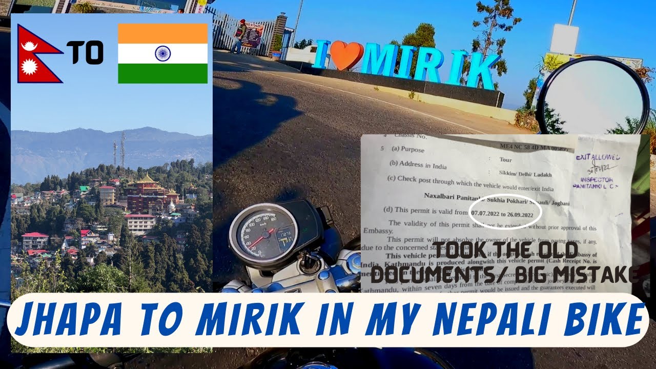 MOTOVLOG TO MIRIK FROM BIRTAMODE JHAPA / NEPAL TO INDIA ON MY NEPALI BIKE