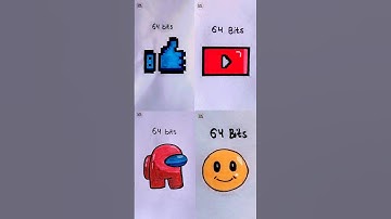 4 in 1 about pixel art 😱 (64 bits - quarter bit) #shorts #foryou #likebutton #pixelart #viral