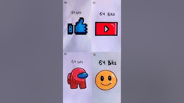4 in 1 about pixel art 😱 (64 bits - quarter bit) #shorts #foryou #likebutton #pixelart #viral