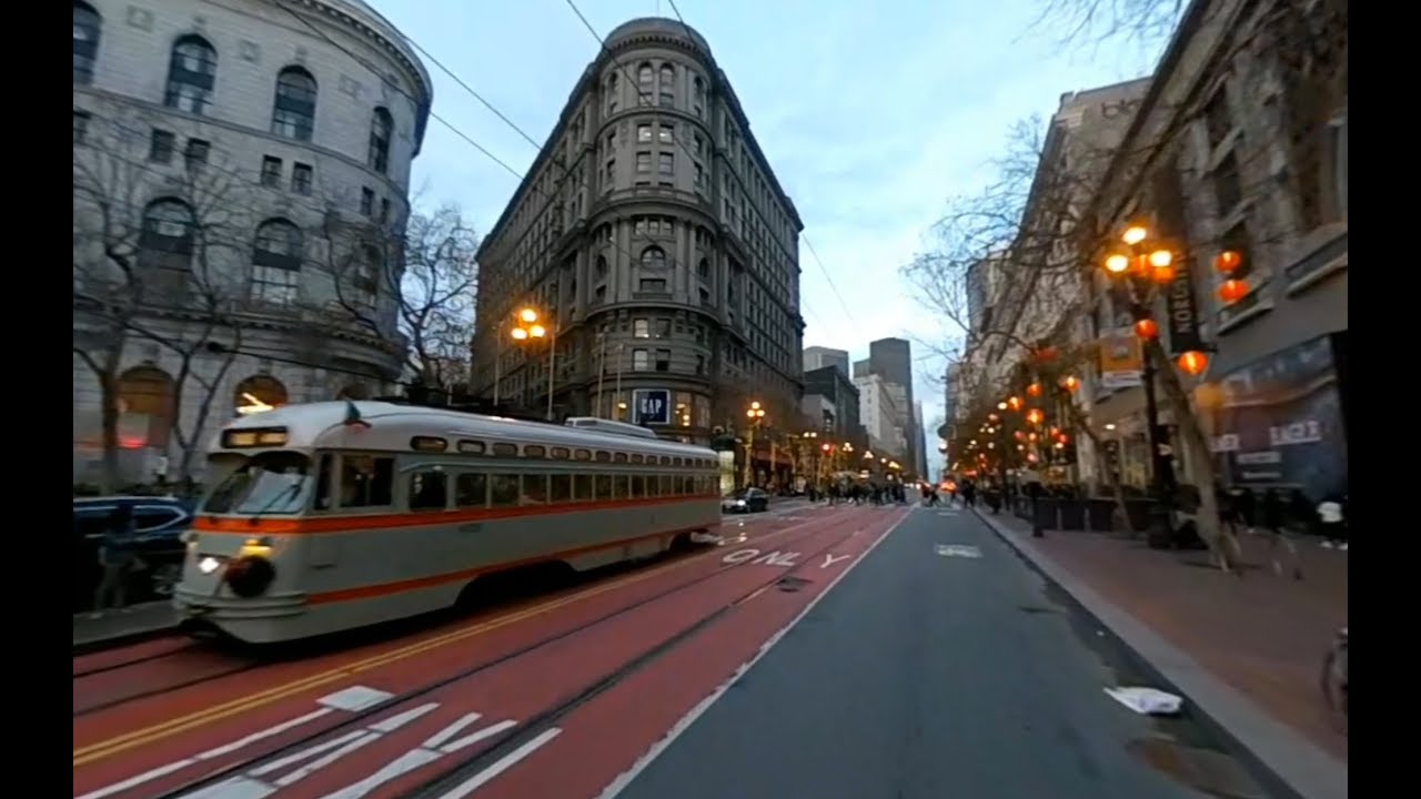 Electric Unicycle down Market Street, San Francisco 360 video YouTube