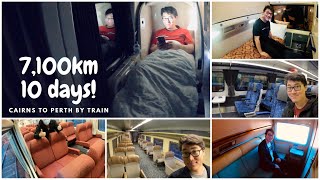 10 days, 7100km train journey across Australia, Cairns to Perth by rail