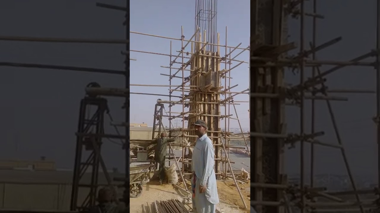 lakhani miles column pouring astrt ICC Imran construction company