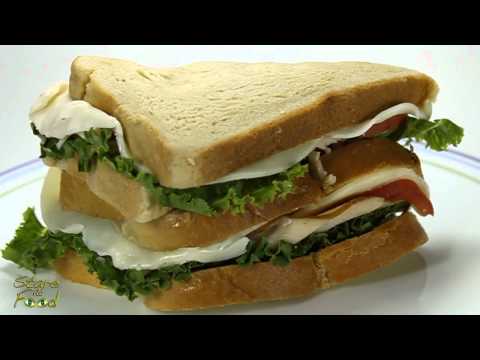 Stare At Food: Turkey And Provolone On White Sandwich