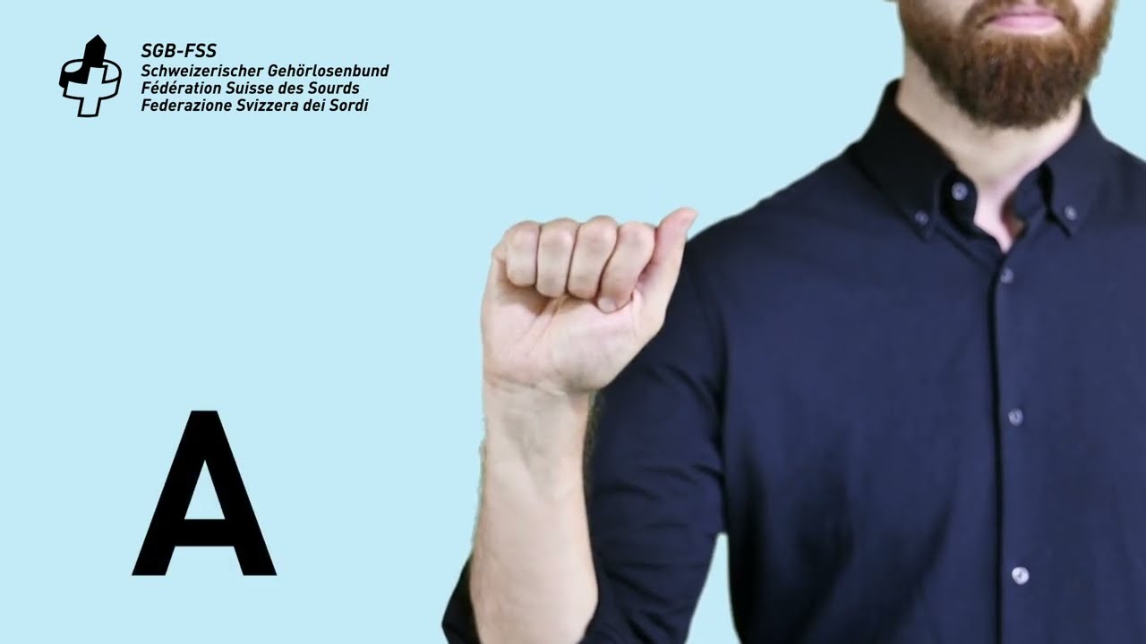 Fingeralphabet in Deutschschweizer Gebärdensprache (DSGS)