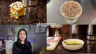 vlogmas 2022 | sephora haul, coffee, mini gingerbread house