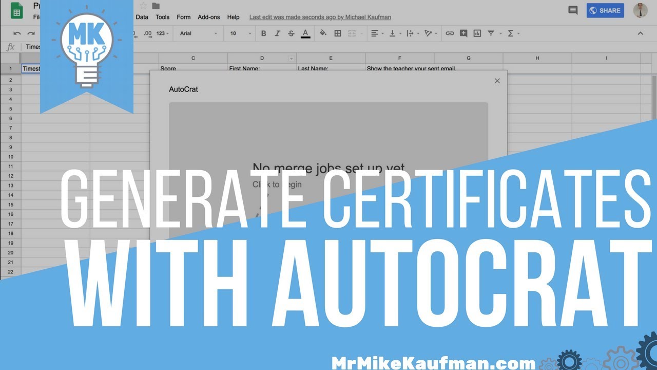 Generate certificate. Autocrat.